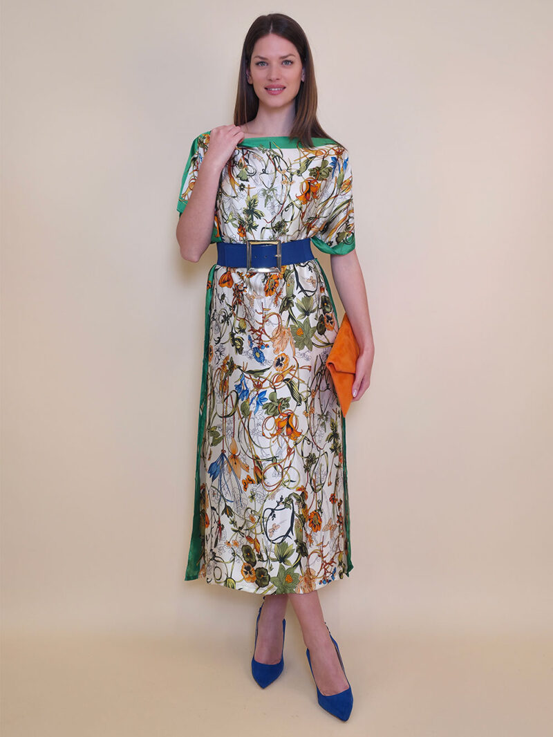 Kaftan 40 El Dorado - silk/viscose Multiflowers - green