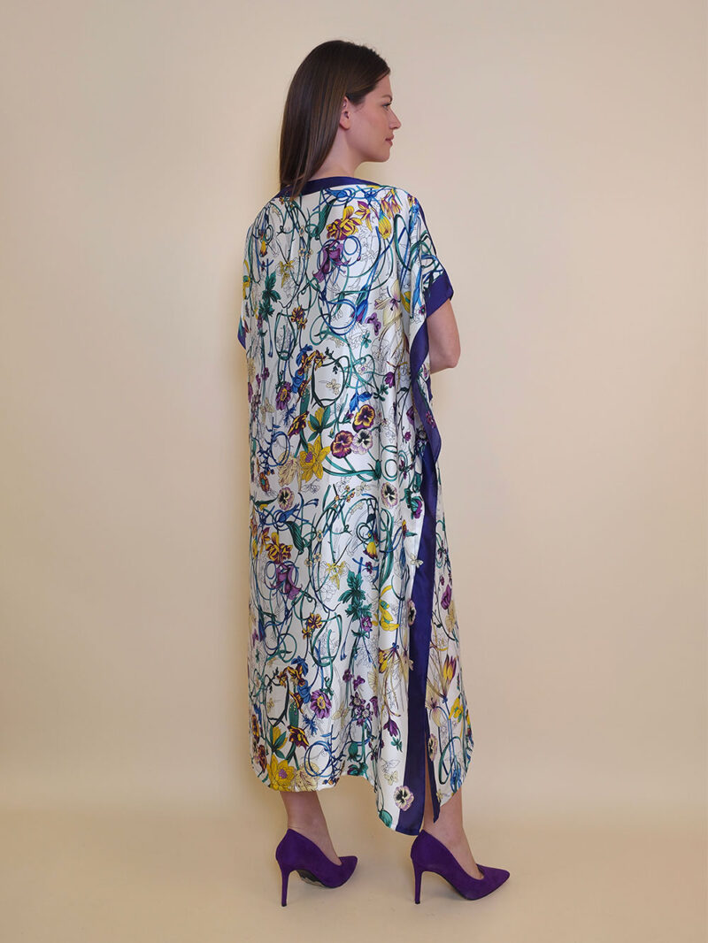 Kaftan 40 El Dorado - silk/viscose Multiflowers - purple
