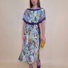 Kaftan 40 El Dorado - silk/viscose Multiflowers - purple