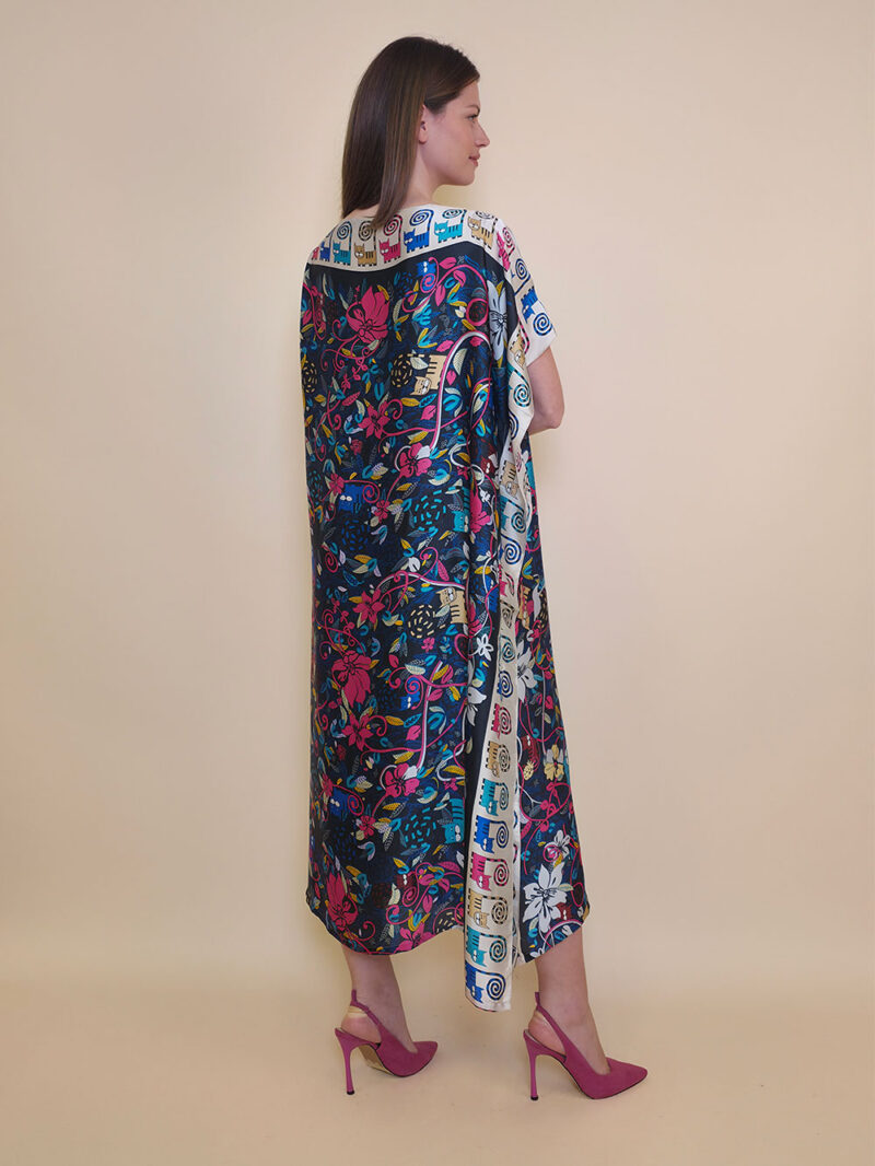 Kaftan 40 El Dorado - silk/viscose Garden Kitty - beige/black