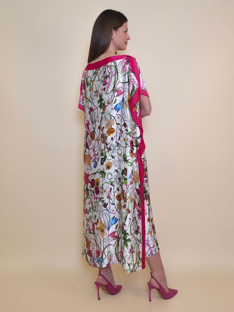 Kaftan 40 El Dorado - silk/viscose Multiflowers - fuxia
