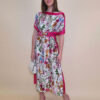 Kaftan 40 El Dorado - silk/viscose Multiflowers - fuxia
