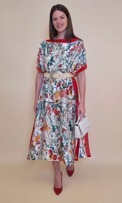 Kaftan 40 El Dorado - silk/viscose Multiflowers - lila