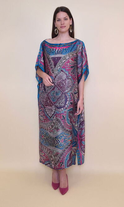 Kaftan 40 El Dorado - silk/viscose Samarkand - fuxia