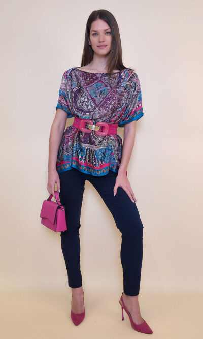 Tunika 32 Los Alamos - kaftan silk/viscose Samarkand - fuxia
