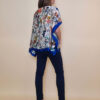 Tunika 32 Los Alamos - kaftan silk/viscose Multiflowers - royal