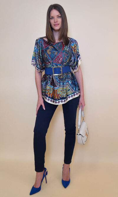 Tunika 32 Los Alamos - kaftan silk/viscose Samarkand - navy
