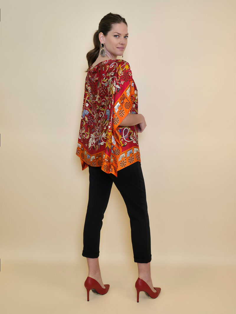 Tunika 32 Los Alamos - kaftan silk/viscose Garden Kitty - orange/red
