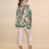 Tunika 32 Los Alamos - kaftan silk/viscose Multiflowers - green
