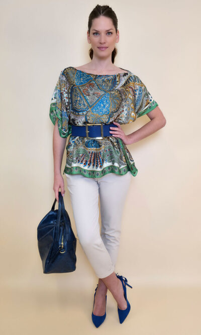 Tunika 32 Los Alamos - kaftan silk/viscose Samarkand - green