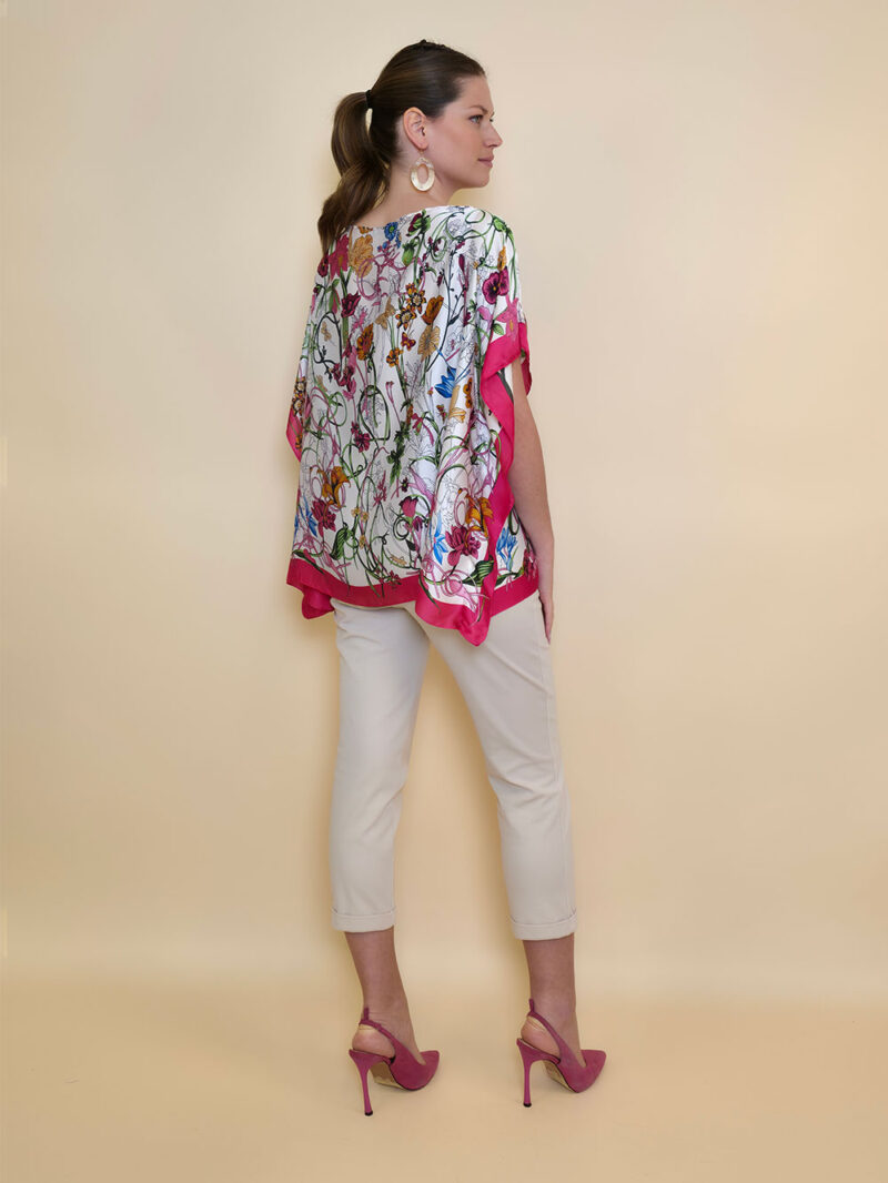 Tunika 32 Los Alamos - kaftan silk/viscose Multiflowers - fuxia