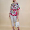 Tunika 32 Los Alamos - kaftan silk/viscose Multiflowers - fuxia