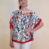 Tunika 32 Los Alamos - kaftan silk/viscose Multiflowers - red