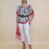 Tunika 32 Los Alamos - kaftan silk/viscose Multiflowers - red