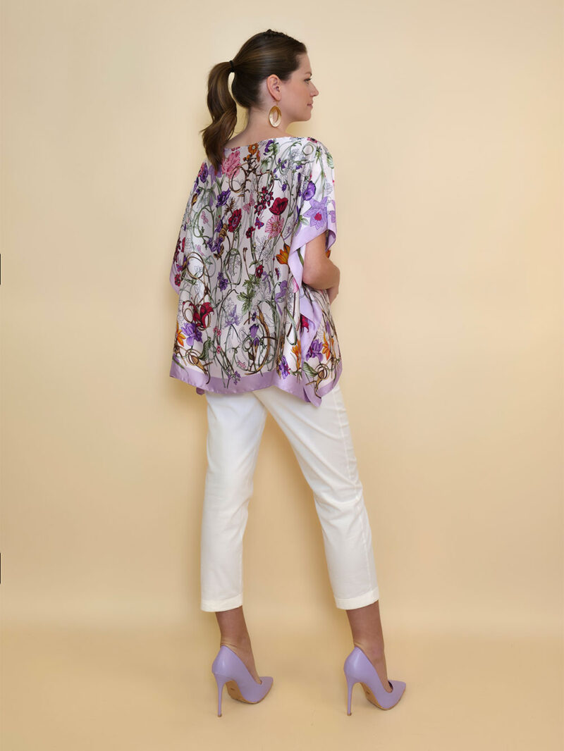 Tunika 32 Los Alamos - kaftan silk/viscose Multiflowers - lila