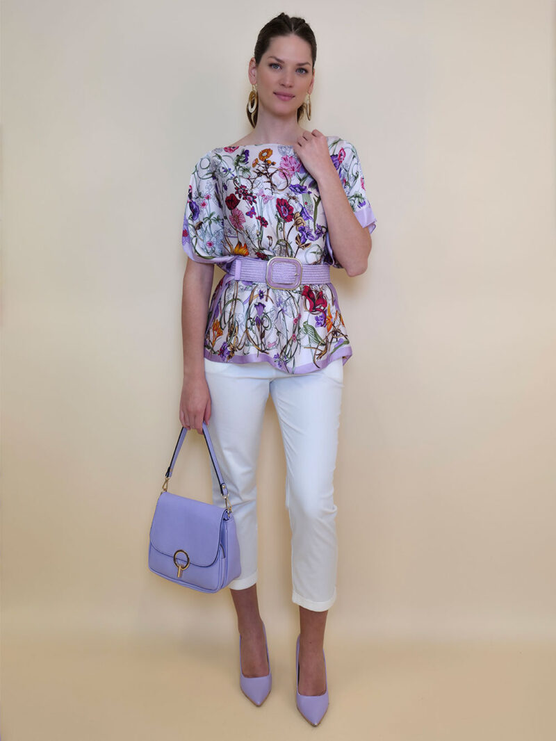 Tunika 32 Los Alamos - kaftan silk/viscose Multiflowers - lila