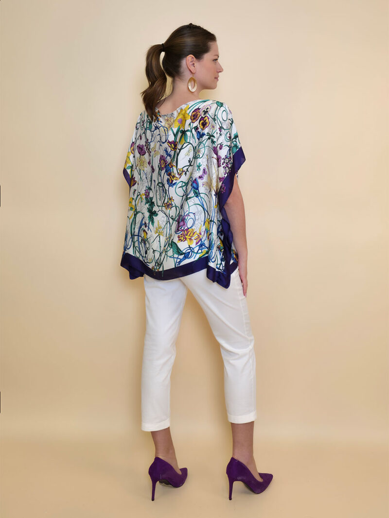 Tunika 32 Los Alamos - kaftan silk/viscose Multiflowers - purple