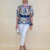 Tunika 32 Los Alamos - kaftan silk/viscose Multiflowers - grey