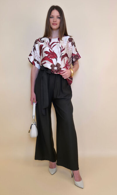 Tunika 32 Leslie - saten print - brown