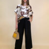 Tunika 32 Leslie - saten print - black