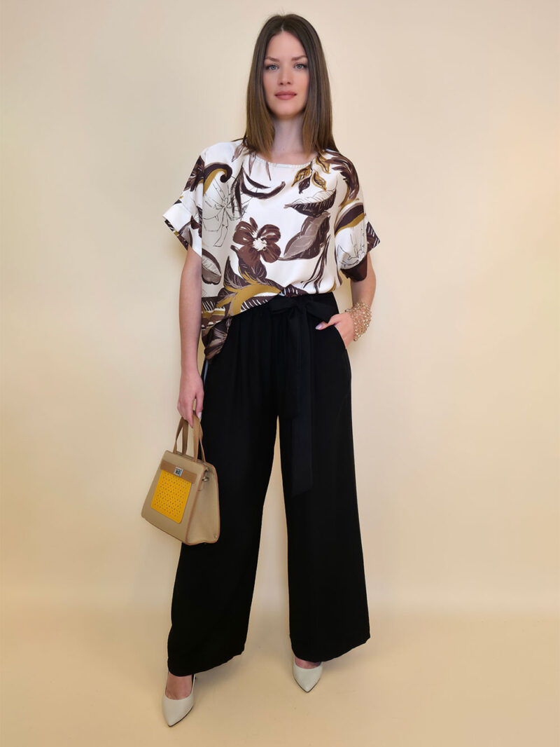 Tunika 32 Leslie - saten print - black