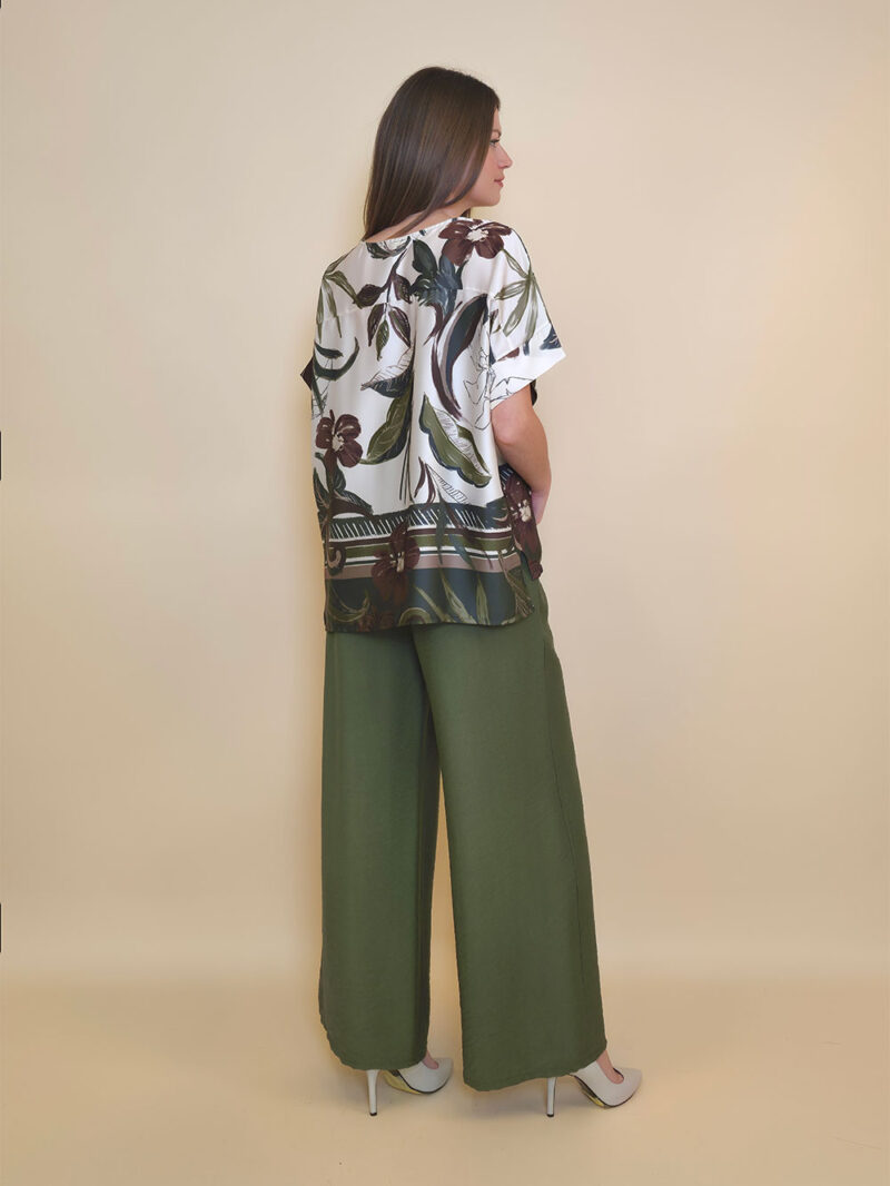 Tunika 32 Leslie - saten print - military