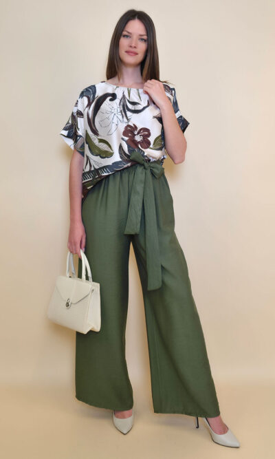 Tunika 32 Leslie - saten print - military