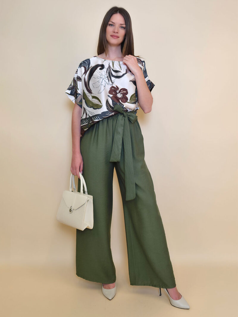 Tunika 32 Leslie - saten print - military