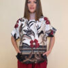Tunika 32 Leslie - saten print - india red