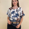 Tunika 32 Leslie - saten print - navy