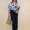 Tunika 32 Leslie - saten print - navy