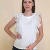 Majica 28 Duson - cotton white plisse volani - gold