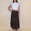 Suknja+remen 54 Smyrna - cotton lace richelieu - brown