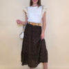 Suknja+remen 54 Smyrna - cotton lace richelieu - brown
