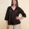 Tunika 42 Camilla - cotton lace richelieu - brown