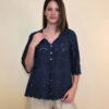 Tunika 42 Camilla - cotton lace richelieu - navy