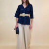 Tunika 42 Camilla - cotton lace richelieu - navy