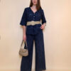 Hlače 48 Milton - cotton lace richelieu - navy