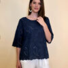 Tunika 40 Avera - cotton lace richelieu - navy