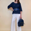 Tunika 40 Avera - cotton lace richelieu - navy