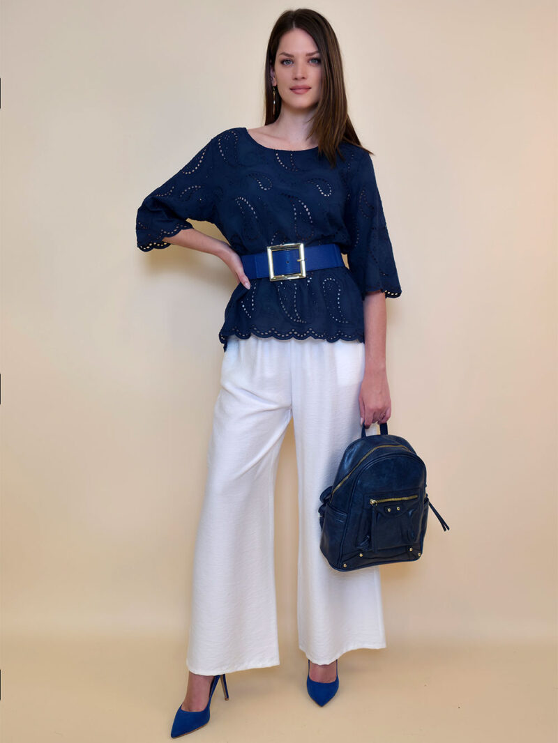 Tunika 40 Avera - cotton lace richelieu - navy