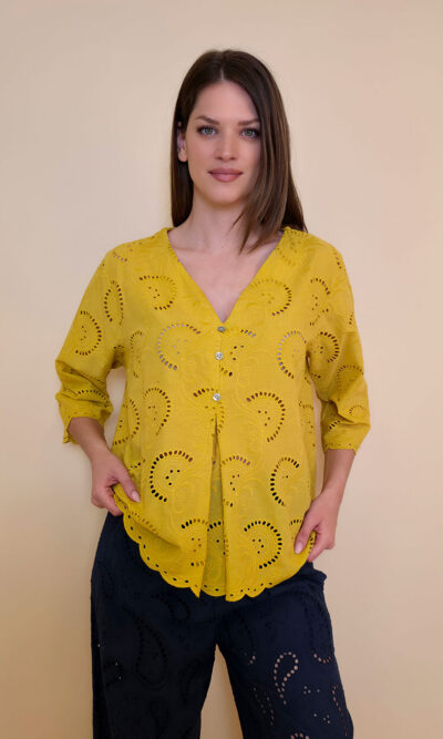 Tunika 42 Camilla - cotton lace richelieu - yellow