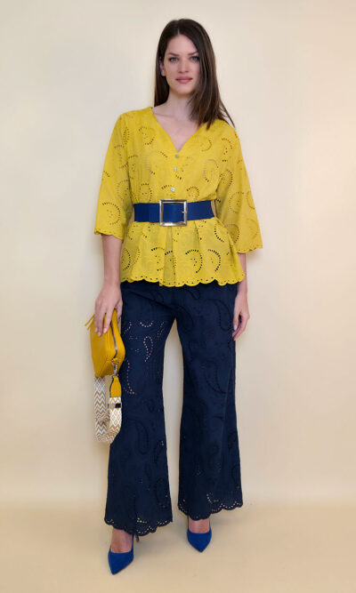 Tunika 42 Camilla - cotton lace richelieu - yellow