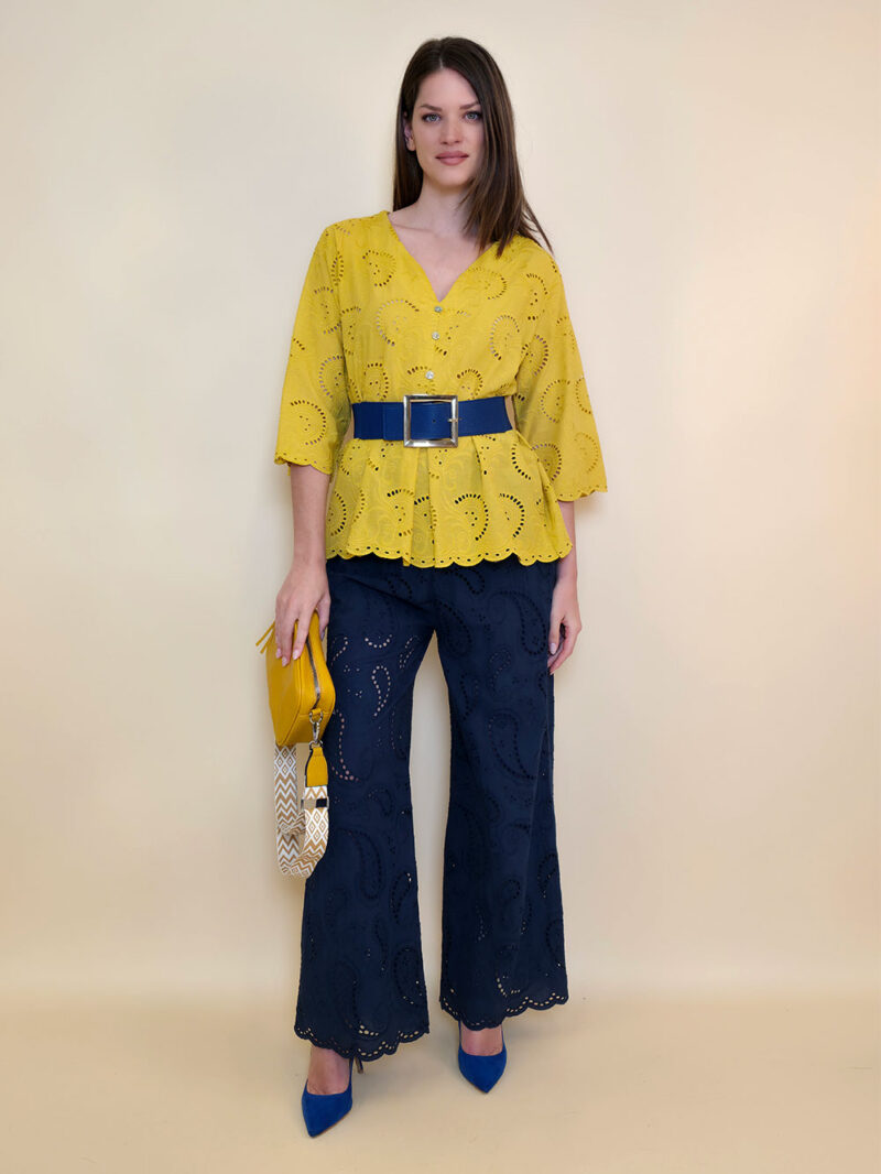 Tunika 42 Camilla - cotton lace richelieu - yellow