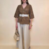 Tunika 42 Camilla - cotton lace richelieu - camel