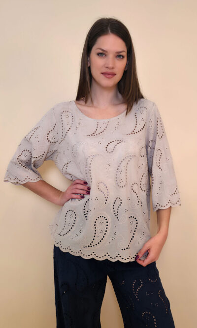 Tunika 40 Avera - cotton lace richelieu - beige