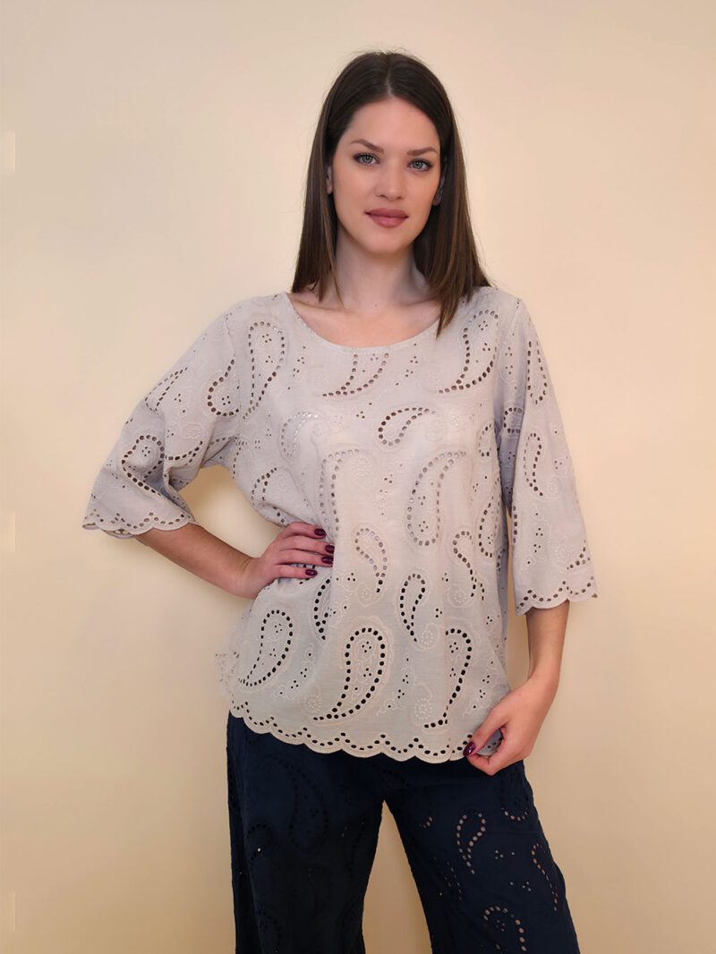 Tunika 40 Avera - cotton lace richelieu - beige