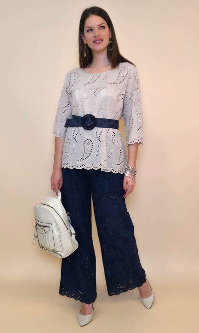 Tunika 40 Avera - cotton lace richelieu - beige