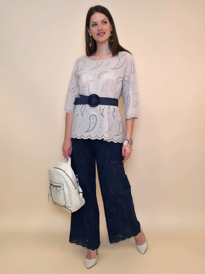 Tunika 40 Avera - cotton lace richelieu - beige