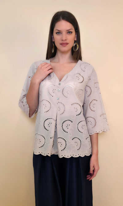 Tunika 42 Camilla - cotton lace richelieu - beige